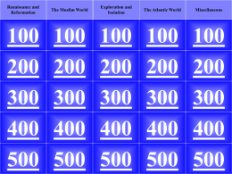 Honors MWH Unit 1 Jeopardy