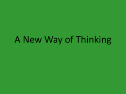CH35 A New Way of Thinking