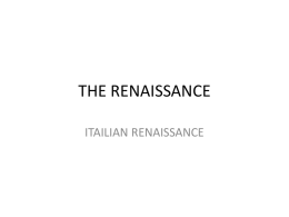 the renaissance - World History Mr. Tommy Brumbelow