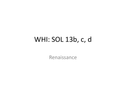 WHI: SOL 13b, c, d