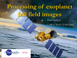Traitement des images plein cadre de la voie exoplanète