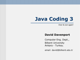 Java Coding 3 - Bilkent University Computer Engineering Department