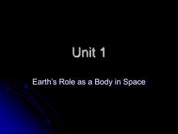 Earth`s Position in the Universe