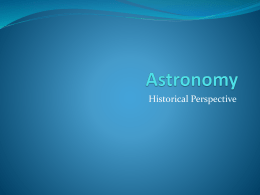 Astronomy: historical perspective