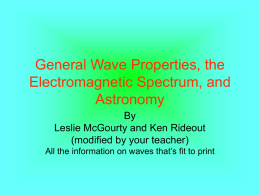 the ELECTROMAGNETIC SPECTRUM / WAVE PROPERTIES