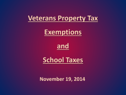 Veterans` Exemption Powerpoint Presentation