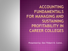 Accounting Fundamentals for Managing and Sustaining Profitability