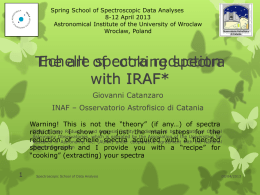 Presentation - Spring School of Spectroscopic Data Analyses