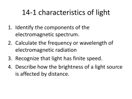 14-1 characteristics of light