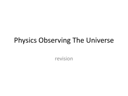 Physics Observing The Universe