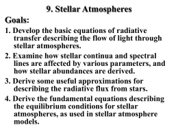 stellar atmospheres instructor notes