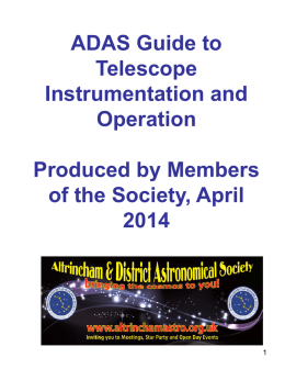 ADAS Simple Guide to Telescope Instrumentation and Operation