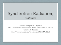 Synchrotron Radiation: Examples
