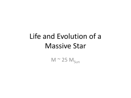 Life and Evolution of a Massive Star
