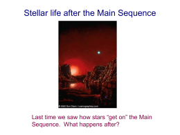 19: 08 October: Stellar life after the Main Sequence