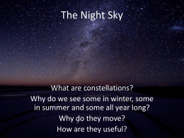 The Night Sky - Mr. Shaffer at JHS