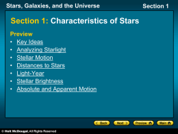 Stars, Galaxies, and the Universe Section 1 Section 1