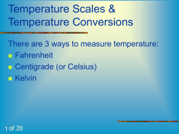 Temperature Scales & Temperature Conversions
