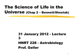 The Science of Life in the Universe (Chap 2