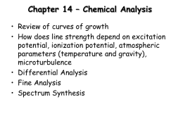 Chapter 14 – Chemical Analysis