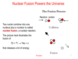 Nuclear Fusion powering the universe