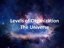 Levels of Organization The Universe