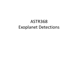 ASTR368 Exoplanet Detections