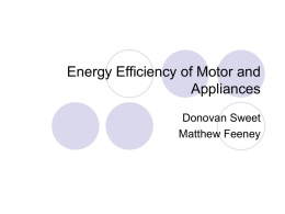 Energy Efficiency of Motor and Appliances