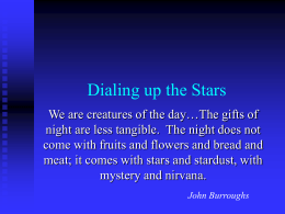 Dialing up the Stars