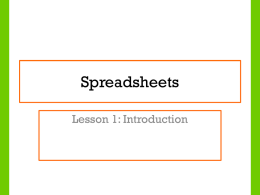Lesson 1- Intro to spreadsheets