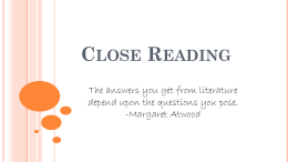 Close Reading - Marshall Public Schools