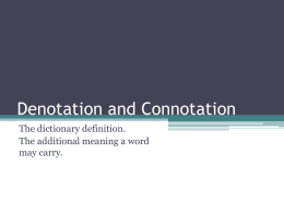 Connotation And Denotation Ppt