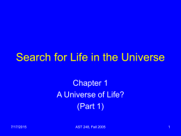 Search for Life in the Universe