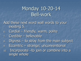 Monday 10-20-14 Bell-work