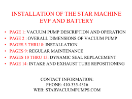 INSTALLATION OF ELECTRIC VACUUM PUMP AND BATTERY