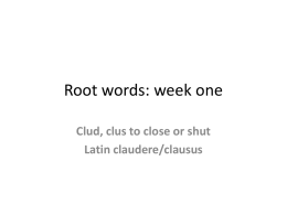 Root words - Culver City Middle School