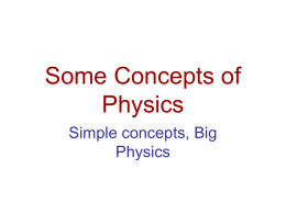 Some Concepts of Physics