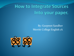How to Integrate Sources Into your paper.