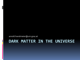 Dark Matter in the Universe