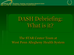 DASH Debriefing: What is it? - Allegheny Health Network