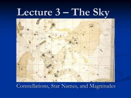 Constellations, Star Names, and Magnitudes