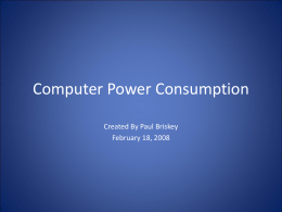 Computer Power Consumption