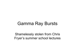 Gamma Ray Bursts - University of Arizona