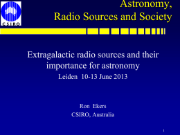 Astronomy, Radio Sources and Society