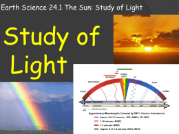 Earth Science 24.1 The Sun: Study of Light