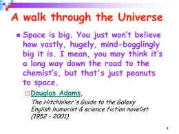 A walk through the Universe