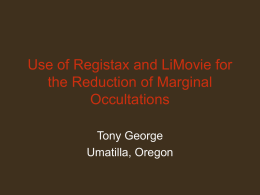 Use of Registax and LiMovie for the Reduction of Marginal