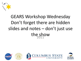 GEARS Workshop Monday - Georgia Southern University