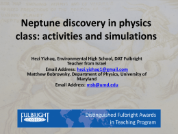 Neptune discovery in physics class: activities and simulations