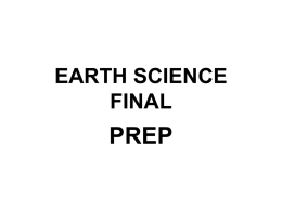 EARTH SCIENCE FINAL
